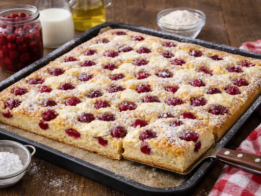 Blechkuchen - Kirsch-Quark-Kuchen