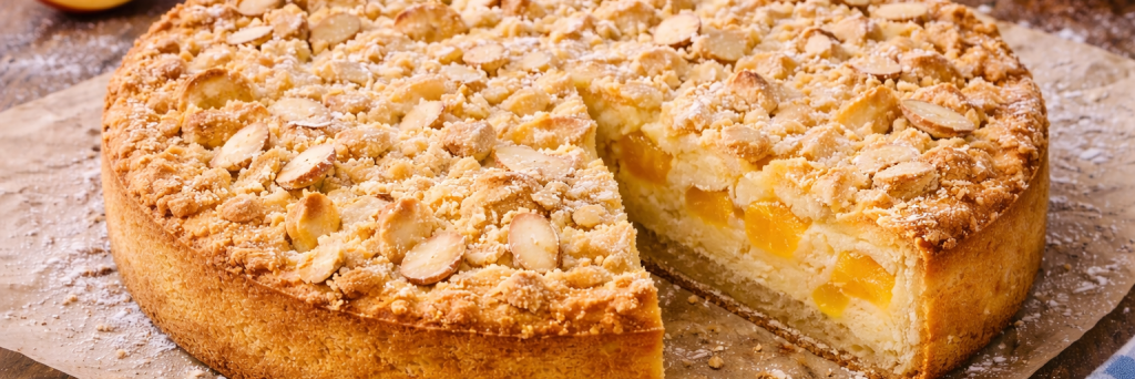 Pfirsich-Sahne-Mandel-Kuchen
