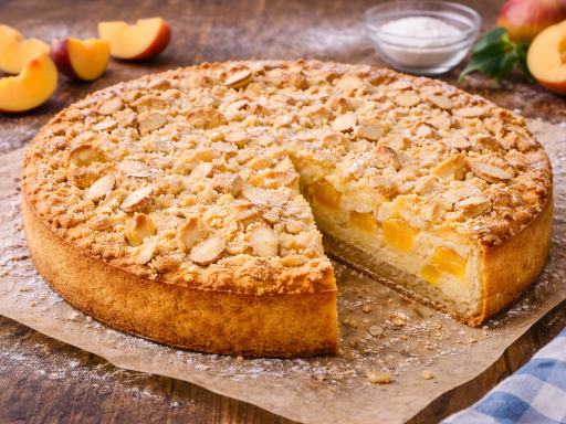 Pfirsich-Sahne-Mandel-Kuchen
