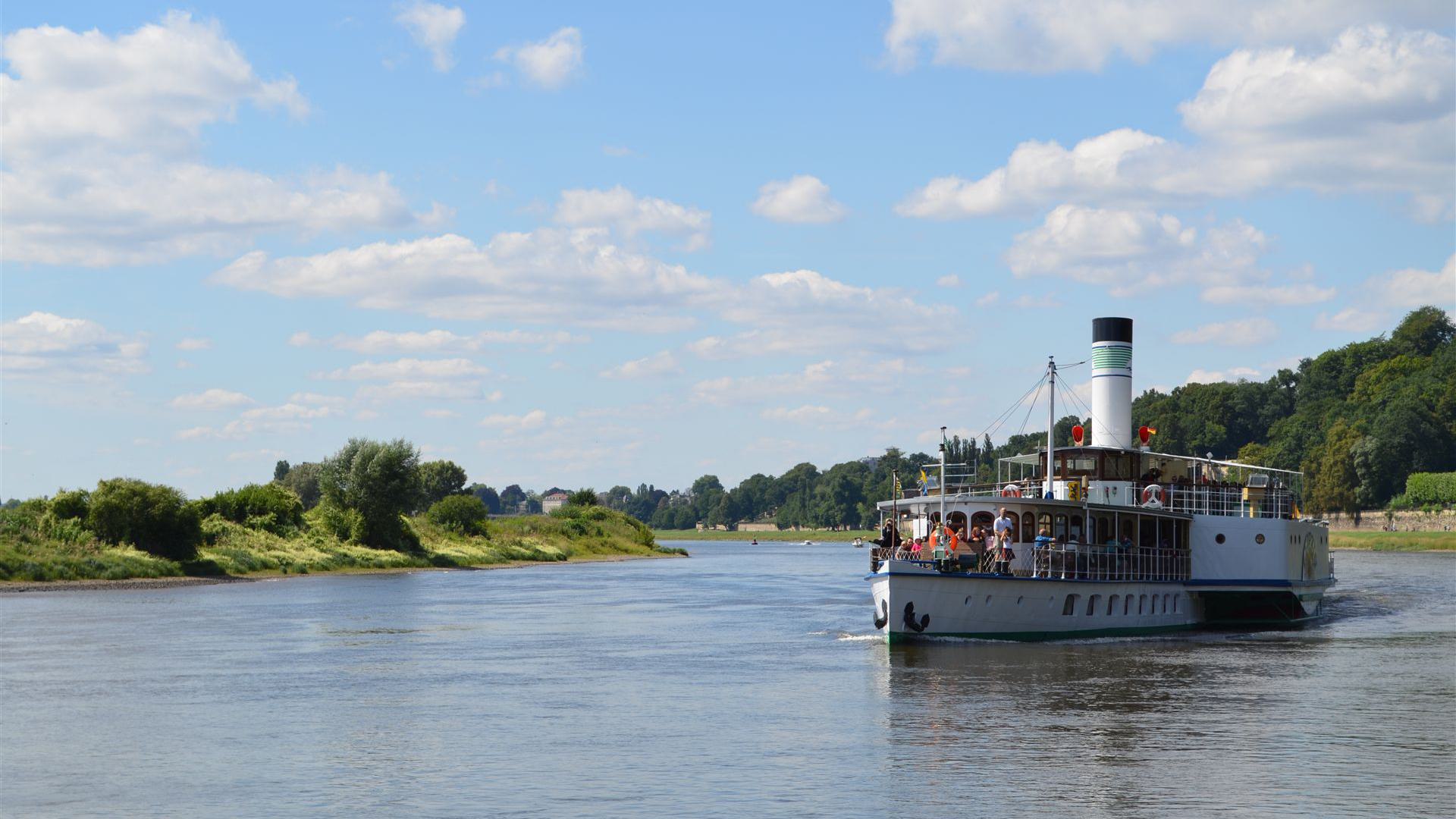 Dampfer auf der Elbe